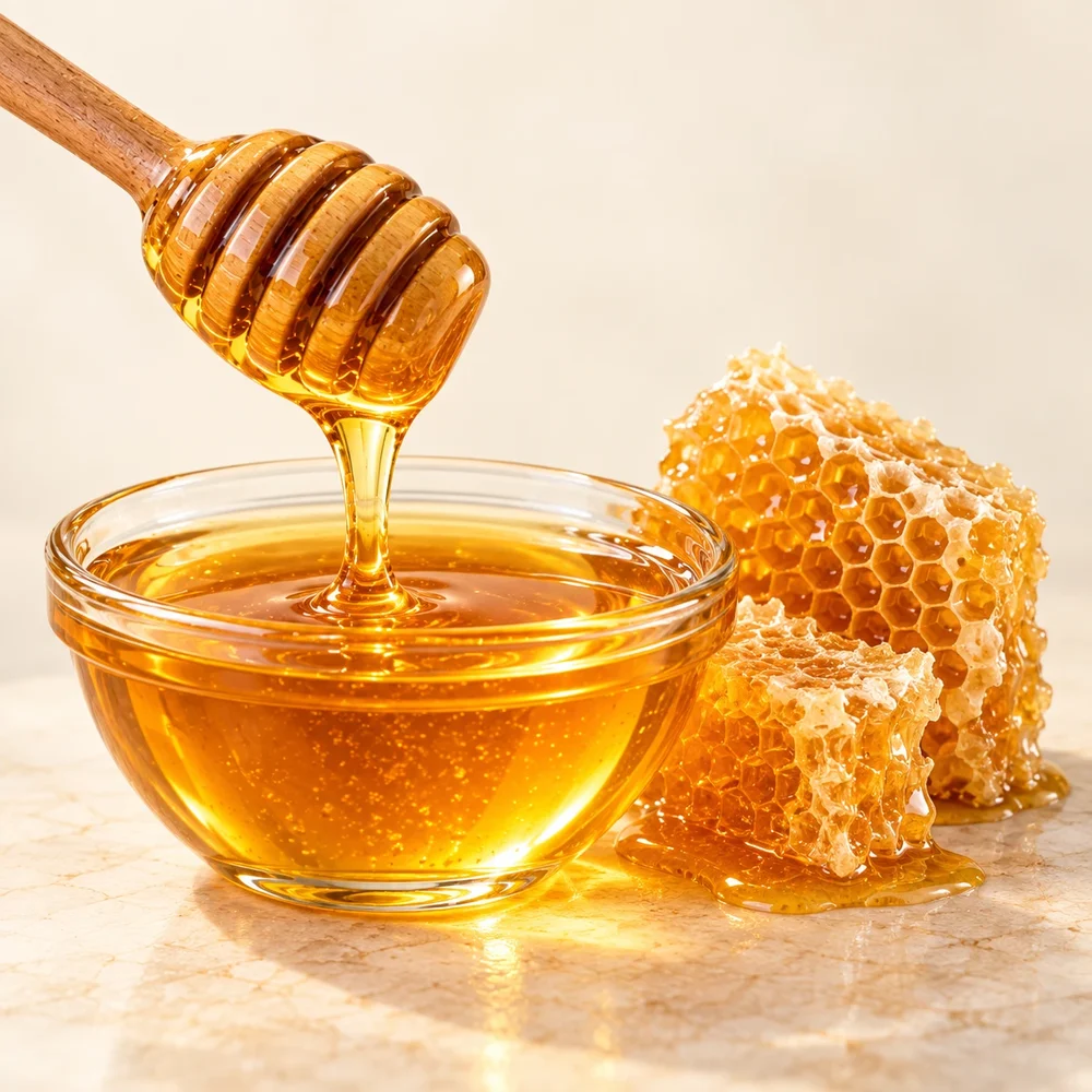 Raw honey with honeycomb